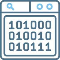 Binary Code Line Two Colour Icon Design vector