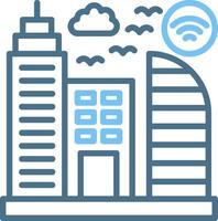 Smart City Line Two Colour Icon Design vector