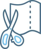 Cutting Line Two Colour Icon Design vector