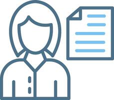 Document Line Two Colour Icon Design vector