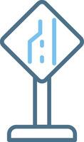 End Of Additional Lane Line Two Colour Icon Design vector