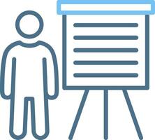 Tutor Line Two Colour Icon Design vector