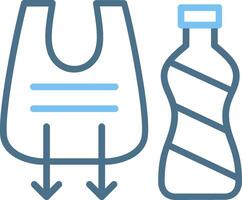 Reduce Plastic Line Two Colour Icon Design vector