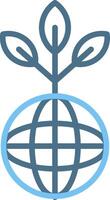 Green Planet Line Two Colour Icon Design vector