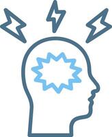 Nervous Breakdown Line Two Colour Icon Design vector