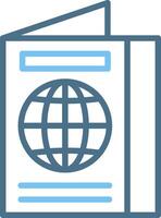 Passport Line Two Colour Icon Design vector