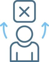 Wrong Line Two Colour Icon Design vector