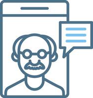 Calling Line Two Colour Icon Design vector