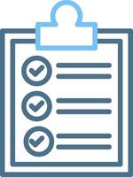 Checklist Line Two Colour Icon Design vector