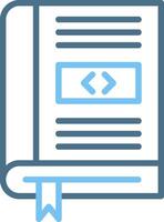 Coding Book Line Two Colour Icon Design vector