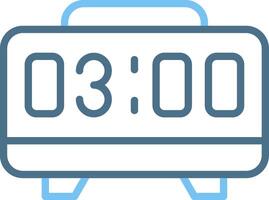 Digital Alarm Clock Line Two Colour Icon Design vector