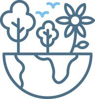 Eco Erath Line Two Colour Icon Design vector