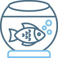 Fish Bowl Line Two Colour Icon Design vector