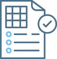Validation Line Two Colour Icon Design vector