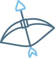 Ninja Bow Line Two Colour Icon Design vector