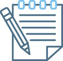 Notepad Line Two Colour Icon Design vector