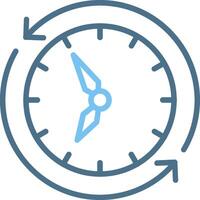 Refresh time Line Two Colour Icon Design vector