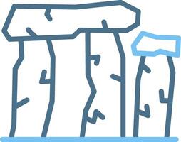 Stonehenge Line Two Colour Icon Design vector