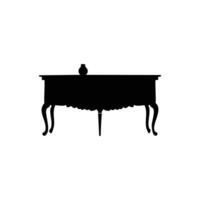 Table icon, black table, isolated white background vector