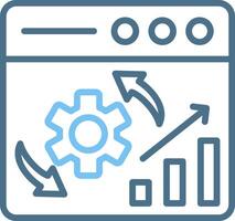 Optimization Line Two Colour Icon Design vector