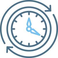 Overtime Line Two Colour Icon Design vector
