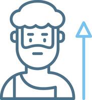 Prehistoric man Line Two Colour Icon Design vector