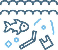 Pollution Line Two Colour Icon Design vector