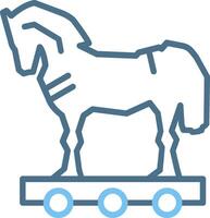 Trojan Horse Line Two Colour Icon Design vector