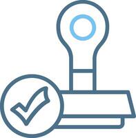 Validation Line Two Colour Icon Design vector