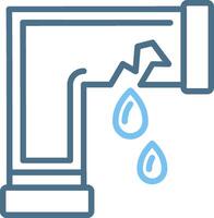 Leaking Line Two Colour Icon Design vector