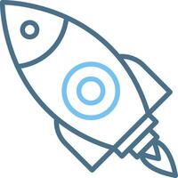 Rocket Line Two Colour Icon Design vector