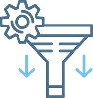 Sales PipeLine Two Colour Setting Line Two Colour Icon Design vector