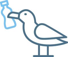 Seagull Line Two Colour Icon Design vector
