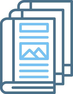Books Line Two Colour Icon Design