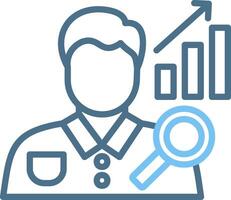 Business Analyst Line Two Colour Icon Design vector