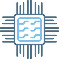 Chip Line Two Colour Icon Design vector