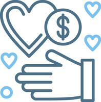 Donation Line Two Colour Icon Design vector