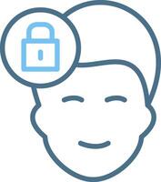 Face Line Two Colour Icon Design vector