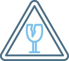 Fragile. Line Two Colour Icon Design vector