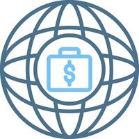Global Line Two Colour Icon Design vector