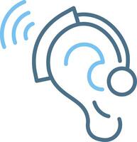 Hearing Line Two Colour Icon Design vector