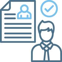 Hired Line Two Colour Icon Design vector
