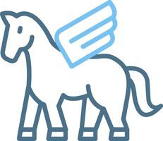 Pegasus Line Two Colour Icon Design vector