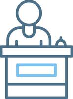 Receptionist Line Two Colour Icon Design vector