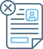 Rejected Line Two Colour Icon Design vector