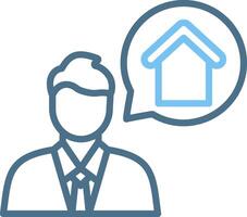 Property Agent Line Two Colour Icon Design vector