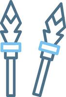 Spear Line Two Colour Icon Design vector
