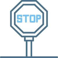 Stop Signal Line Two Colour Icon Design vector
