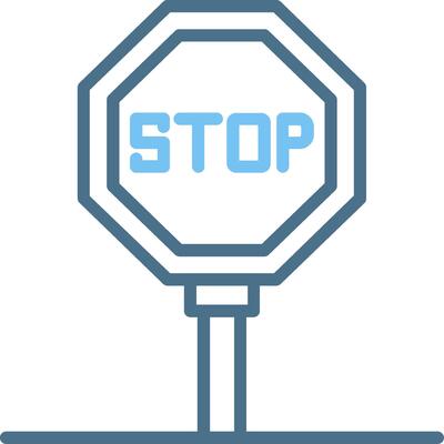 Stop Signal Line Two Colour Icon Design