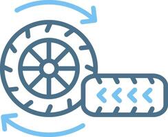 Tire Line Two Colour Icon Design vector